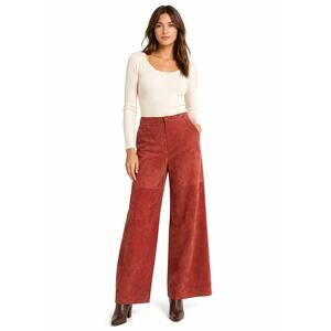 Vintage 70s Women’s 28x28 Orange Suede Flare Pants Carnelian Snap